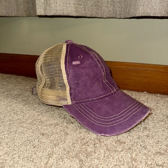 None Accessories - Purple and Tan Trucker Hat